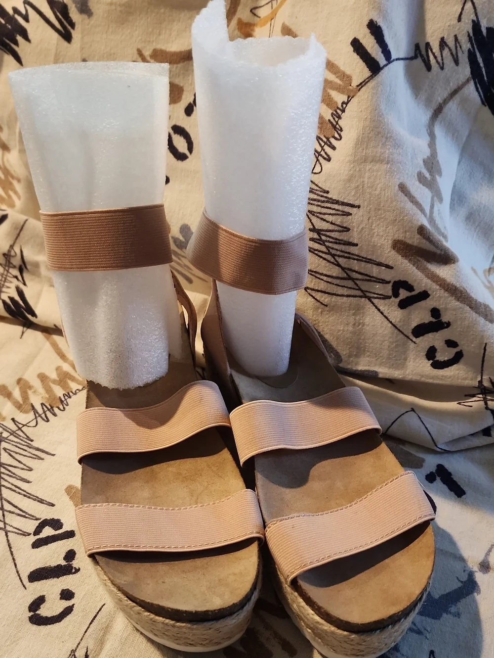 Steve Madden Pink Elastic Espadrille Platform Sandals